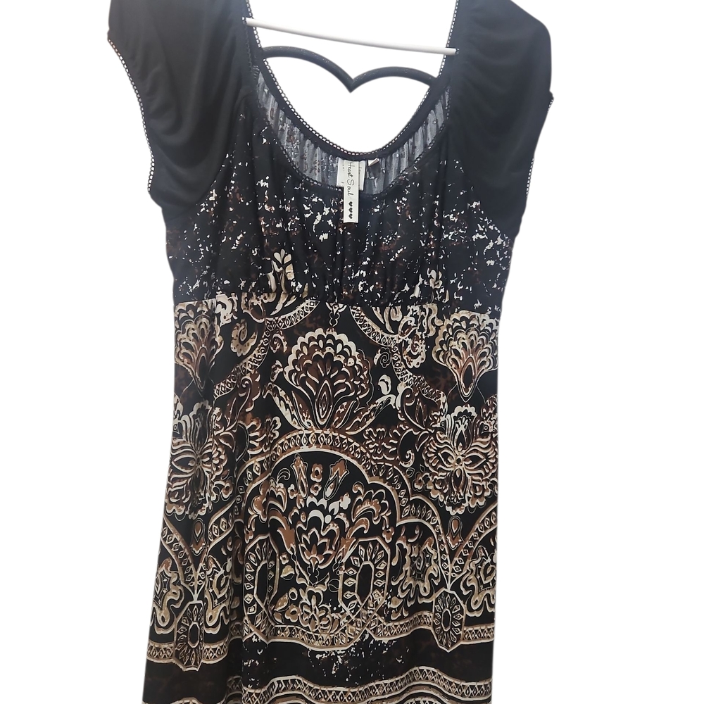Heart Soul Black and Brown Floral Dress